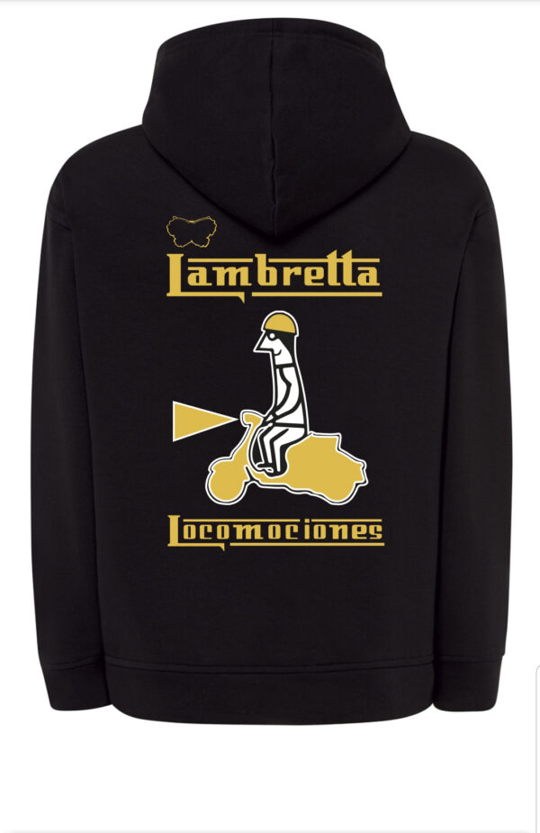 Sweatshirt / Hoodie 'Lambretta Locomociones' Black, Clear green, Khaki green, Emerald green or Dark Blue (SPECIAL ORDER ONLY)