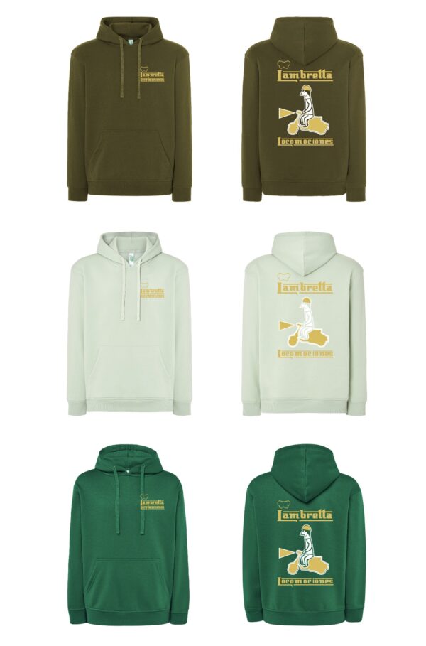 Sweatshirt / Hoodie 'Lambretta Locomociones' Black, Clear green, Khaki green, Emerald green or Dark Blue (SPECIAL ORDER ONLY) - Image 4